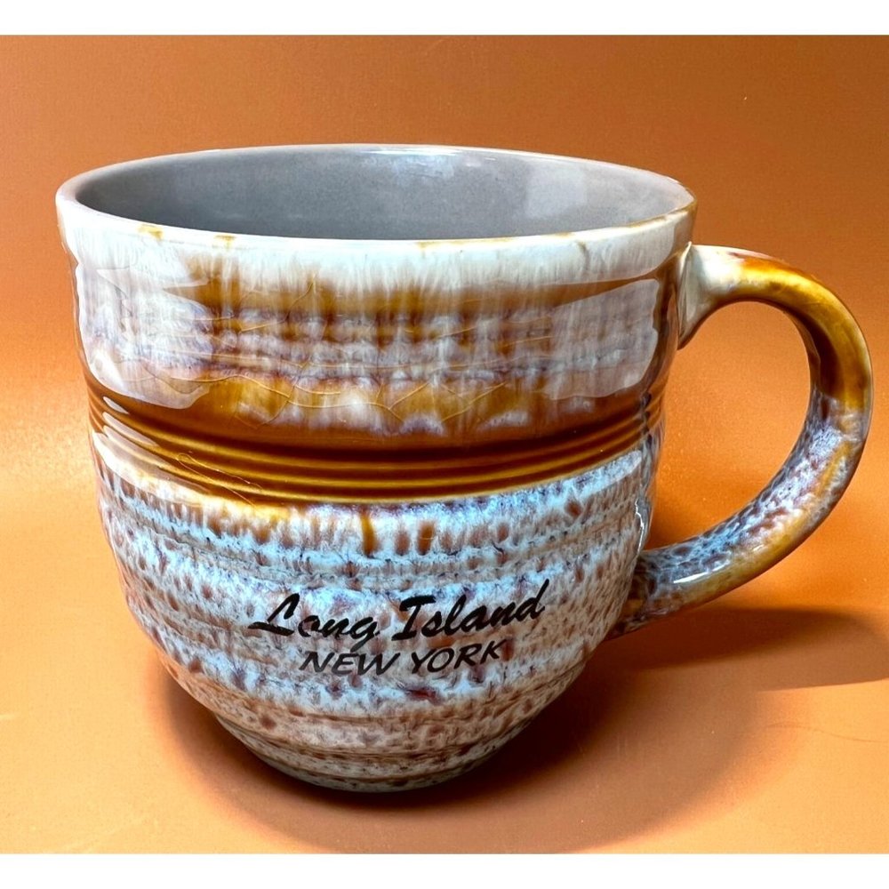 Long Island New York Ceramic Clay Mug Coffee Tea Large Hand Glazed